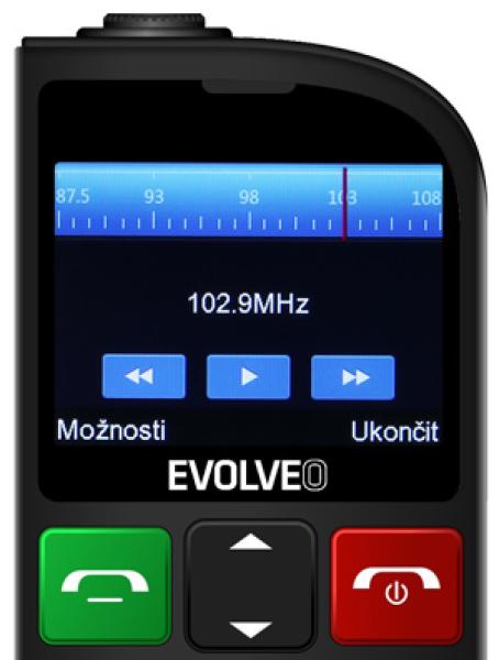EVOLVEO EasyPhone FL, mobilný telefón pre seniorov s nabíjacím stojanom, čierna 