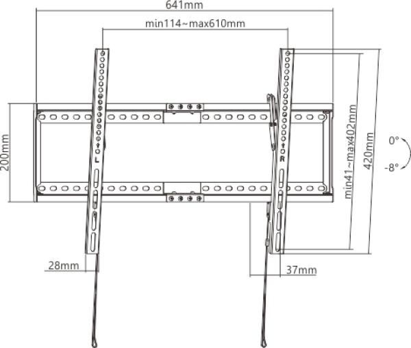 Držiak Brateck LP72-46T pre TV 37"-80" 75kg polohovateľný nástenný 