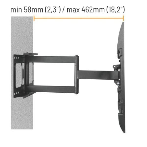 Výsuvný držiak Brateck LPA69-463D pre TV 32"-70" 45kg polohovateľný nástenný 