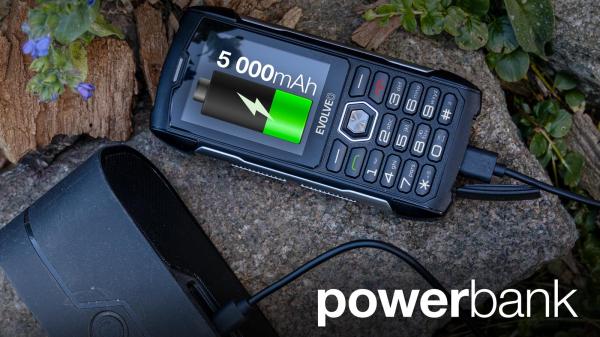 EVOLVEO StrongPhone H1, vodotesný odolný Dual SIM telefón, čierna-šedá 