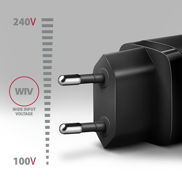 AXAGON ACU-PD30, Sil nabíjačka do siete 30W, 1x port USB-C, PD3.0/ PPS/ QC4+/ SFC/ AFC/ Apple, čierna 