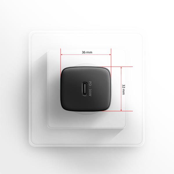 AXAGON ACU-PD30, Sil nabíjačka do siete 30W, 1x port USB-C, PD3.0/ PPS/ QC4+/ SFC/ AFC/ Apple, čierna 