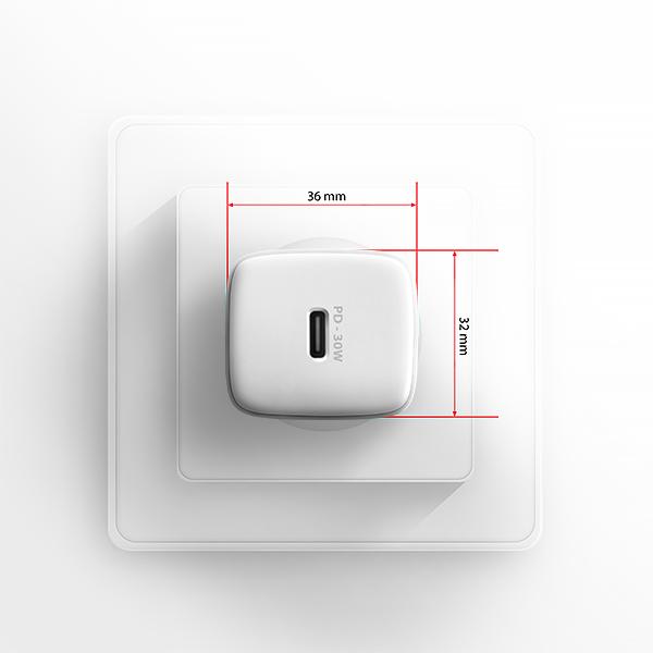 AXAGON ACU-PD30W, Sil nabíjačka do siete 30W, 1x port USB-C, PD3.0/ PPS/ QC4+/ SFC/ AFC/ Apple, biela 