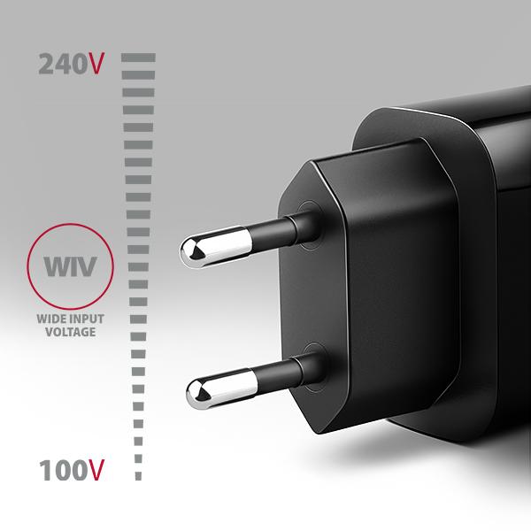 AXAGON ACU-QC18, nabíjačka do siete 18W, 1x port USB-A, QC3.0/ AFC/ Apple, čierna 