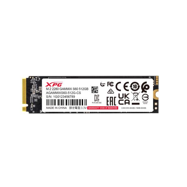 ADATA XPG GAMMIX S60/ 512GB/ SSD/ M.2 NVMe/ Strieborná/ Heatsink/ 5R 