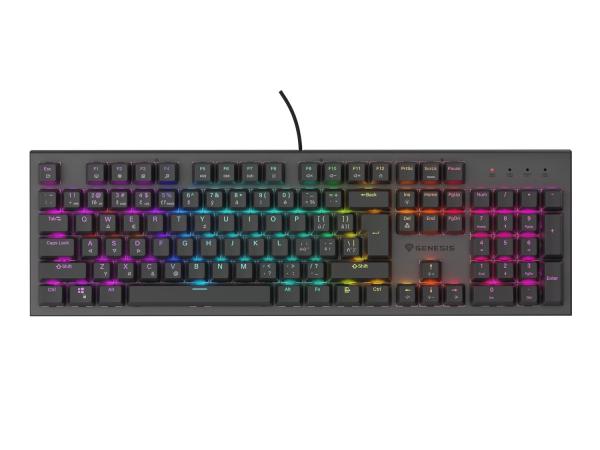 Genesis tichá herná klávesnica THOR 303/ RGB/ Outemu Peach Silent/ Drôtová USB/ CZ- SK layout/ Čierna