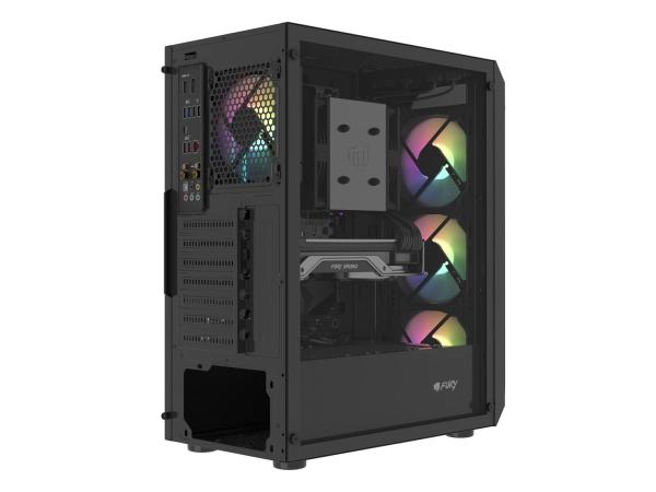 PC skriňa Fury SHOBO/ Midi Tower/ Transpar./ Čierna 