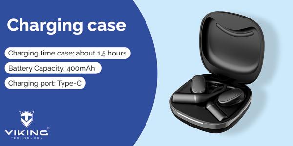 Bezdrôtové Bluetooth slúchadlá Viking V49/ BT/ Bezdrôt/ Čierna 