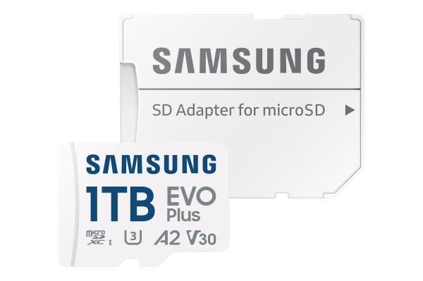 1 TB . microSDXC karta Samsung EVO Plus + adapter ( trieda U3, V30, A2 )