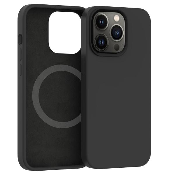 ER POWER Silikónový kryt CARNEVAL SNAP pre iPhone 14 Pro s MagSafe - Čierna