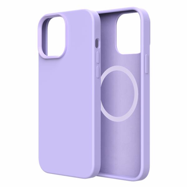 ER POWER Silikónový kryt CARNEVAL SNAP pre iPhone 14 s MagSafe - svetlo fialová