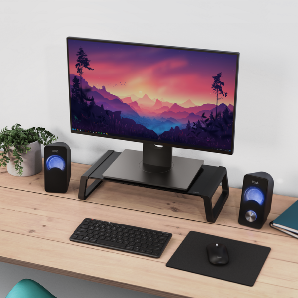 TRUST MONTA TEMPERED GLASS MONITOR STAND 
