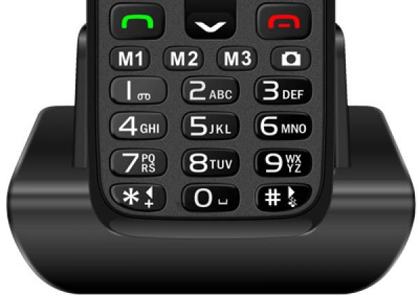 EVOLVEO EasyPhone XR, mobilný telefón pre seniorov s nabíjacím stojanom, čierna 