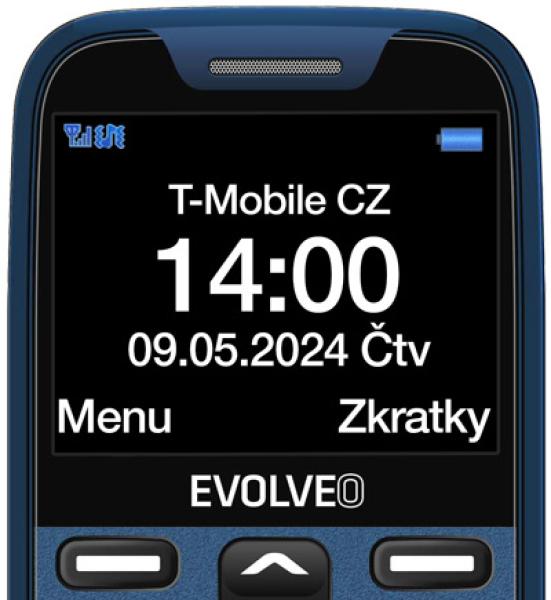 EVOLVEO EasyPhone XR, mobilný telefón pre seniorov s nabíjacím stojanom, modrá 