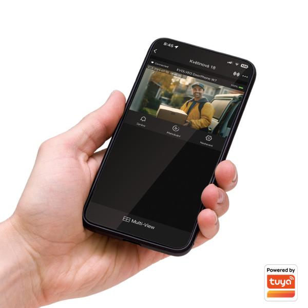 EVOLVEO DoorPhone W7, Sada domáceho bezdrôtového videotelefónu s WiFi čierny strieborný monitor 