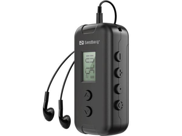 Sandberg vreckové FM rádio, na AAA batérie, display, čierna 