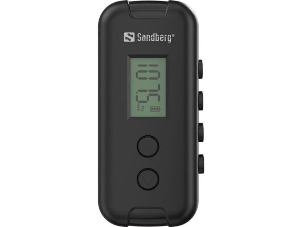 Sandberg vreckové FM rádio, na AAA batérie, display, čierna 