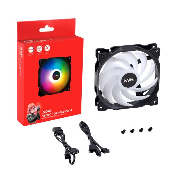 Adata XPG Vento 120mm fan ARGB čierny PWM 