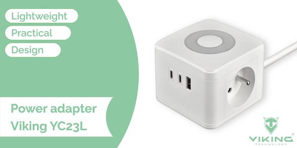 Sieťový adaptér VIKING YC23L, čierna 