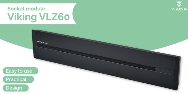 Zásuvková lišta - zápustná Viking LZ60B/ 230V, 50Hz/ 60cm dĺžka/ čierna/ až 7 modulov/ IP20/ hliník/ zápustná 