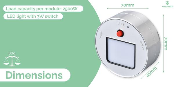Zásuvkový modul Viking A10S, strieborná 