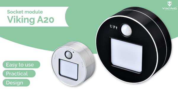 Viking zásuvkový modul A20, LED světlo s pohybovým senzorem 3W, černá 