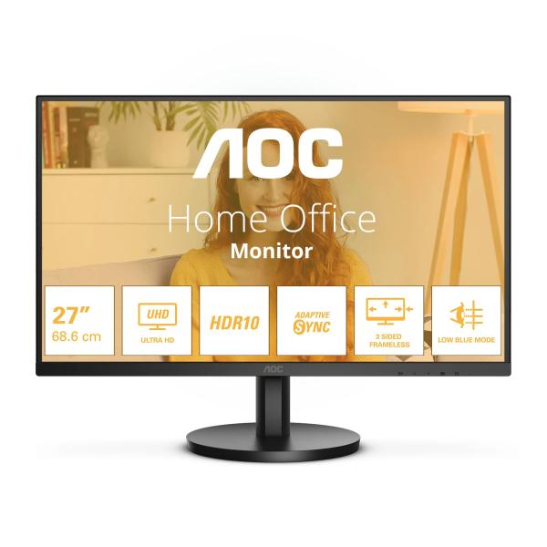 AOC/ U27B3M/ 27"/ VA/ 4K UHD/ 60Hz/ 4ms/ Black/ 3R