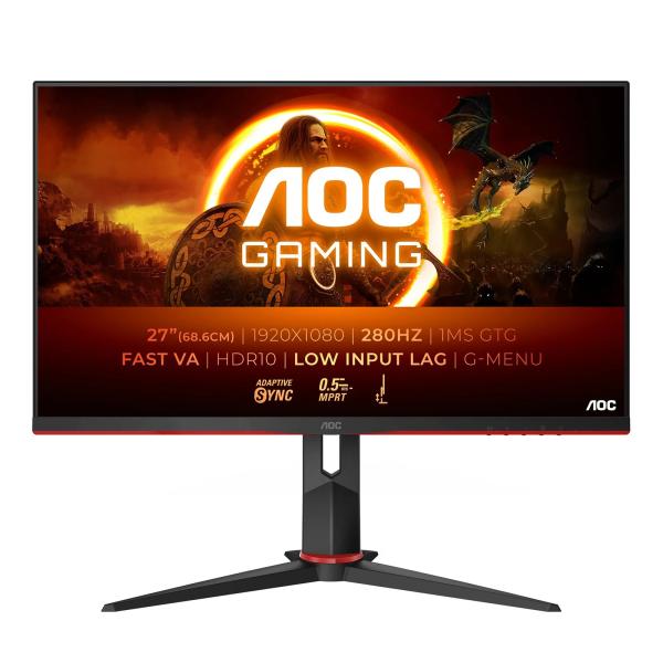 AOC Gaming/ 27G2ZN3/ 27"/ VA/ FHD/ 280Hz/ 1ms/ Blck-Red/ 3R