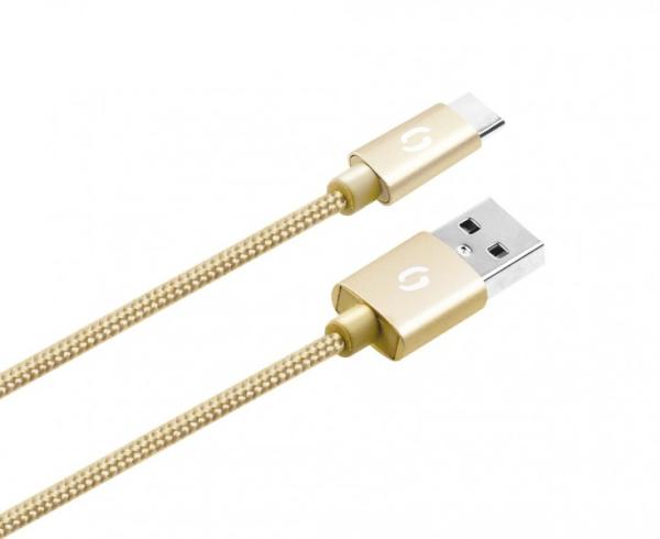 ALIGATOR PREMIUM Dátový kábel 2A, USB-C zlatý