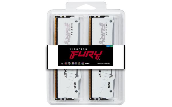 Kingston FURY Beast EXPO/ DDR5/ 32GB/ 6000MHz/ CL36/ 2x16GB/ RGB/ White 