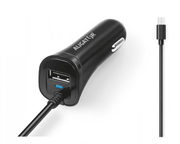 Aligator nab. do auta 2xUSB výstupem 2, 4A, černá