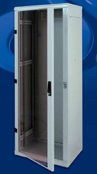 Stojanový rozvádzač 18U (š) 600x (h) 600, sklenené dvere