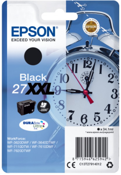 Epson Singlepack Black 27XXL DURABrite Ultra Ink