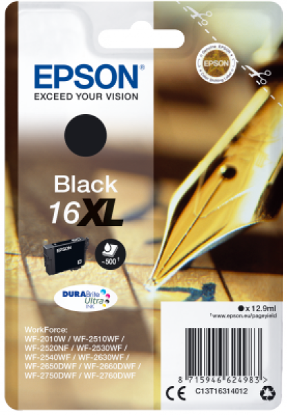 Epson Singlepack Black 16XL DURABrite Ultra Ink