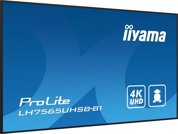 75" iiyama LH7565UHSB-B1: IPS, 4K UHD, Android, 24/ 7 
