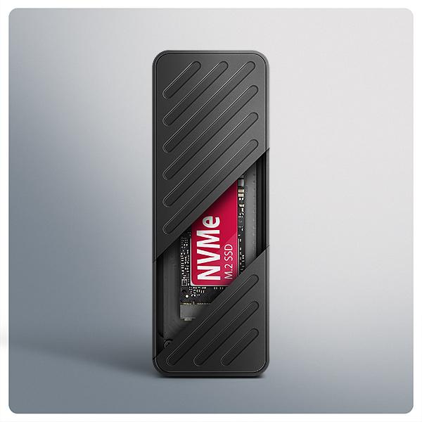AXAGON EEM2-20G, USB-C 20Gbps - M.2 NVMe SSD kovový ARMORED box 