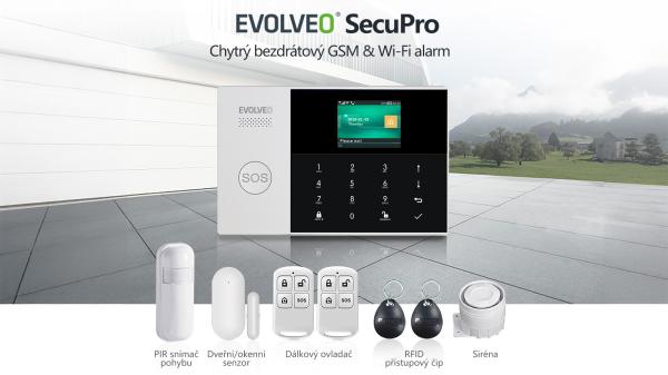 EVOLVEO SecuPro,  chytrý bezdrátový GSM&Wi-Fi zabezpečovací systém 