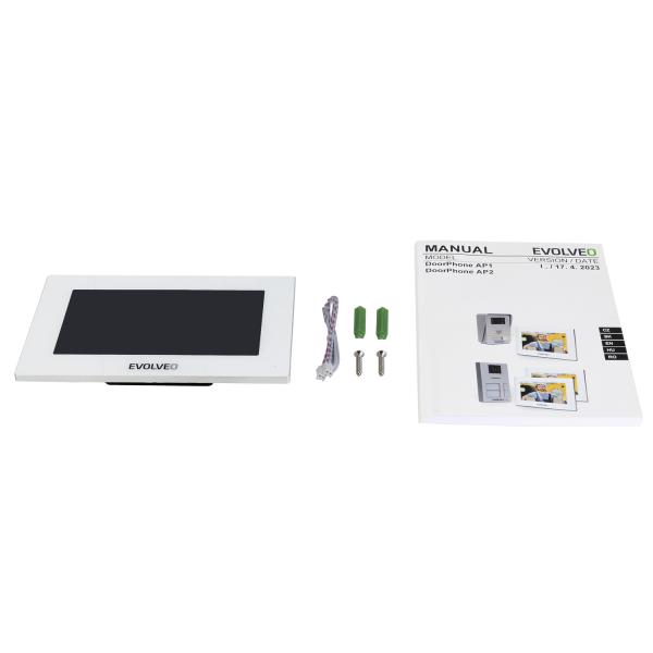 EVOLVEO DoorPhone AP1/ AP2 - rozširujúci monitor pre dvojdrôtové systémy videotelefónov, biely 