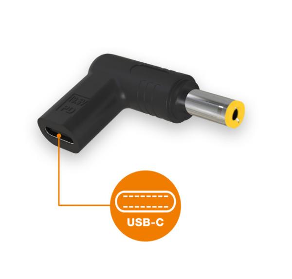 Aligator USB-C napájacia redukcia 5, 5x2, 5 mm pre notebooky Acer/ Asus/ HP/ Lenovo/ Toshiba 
