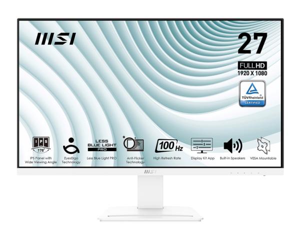 MSI Pro/ MP273AW/ 27"/ IPS/ FHD/ 100Hz/ 1ms/ White/ 2R