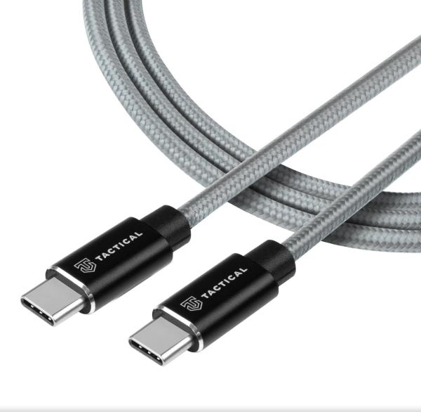 Tactical Fast Rope Aramid Cable USB-C/ USB-C 100W 20V/ 5A 1m Grey