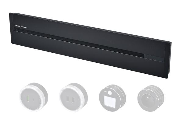 Zásuvková lišta - zápustná Viking LZ60B/ 230V, 50Hz/ 60cm dĺžka/ čierna/ až 7 modulov/ IP20/ hliník/ zápustná