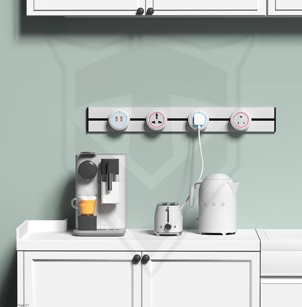 Zásuvková lišta - zápustná Viking LZ60B/ 230V, 50Hz/ 60cm dĺžka/ čierna/ až 7 modulov/ IP20/ hliník/ zápustná 