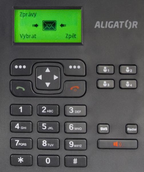 ALIGATOR T100 Stolný telefón na simkartu Black 