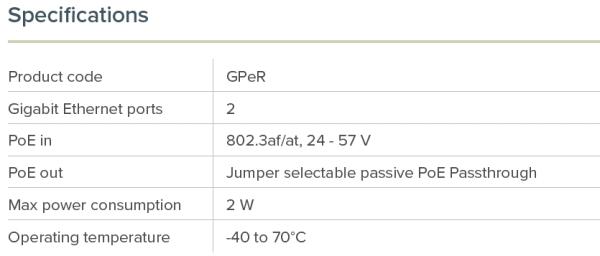 Mikrotik GPeR Gigabitový pasívny ethernet repeater 