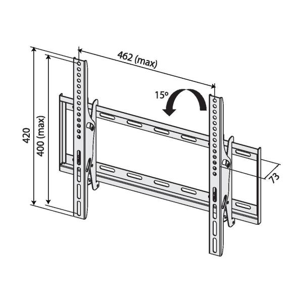 TB TV wall mount TB-451 až 65", 40kg max VESA 400x400 