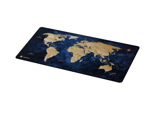 Maxi podložka pod myš Natec WORLD, 80x40cm, modrá 