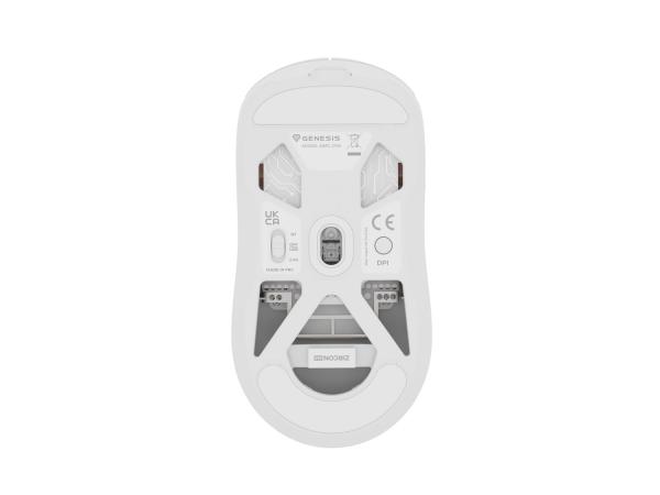 Genesis herná myš ZIRCON 660 PRO/ Herná/ Optická/ Pre pravákov/ 26 000 DPI/ Drôtová+bezdrôtová/ Biela 
