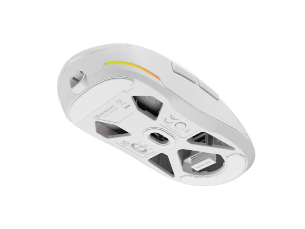 Genesis herná myš ZIRCON 660 PRO/ Herná/ Optická/ Pre pravákov/ 26 000 DPI/ Drôtová+bezdrôtová/ Biela 