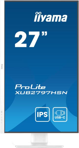 iiyama ProLite/ XUB2797HSN-W2/ 27"/ IPS/ FHD/ 100Hz/ 1ms/ White/ 3R 